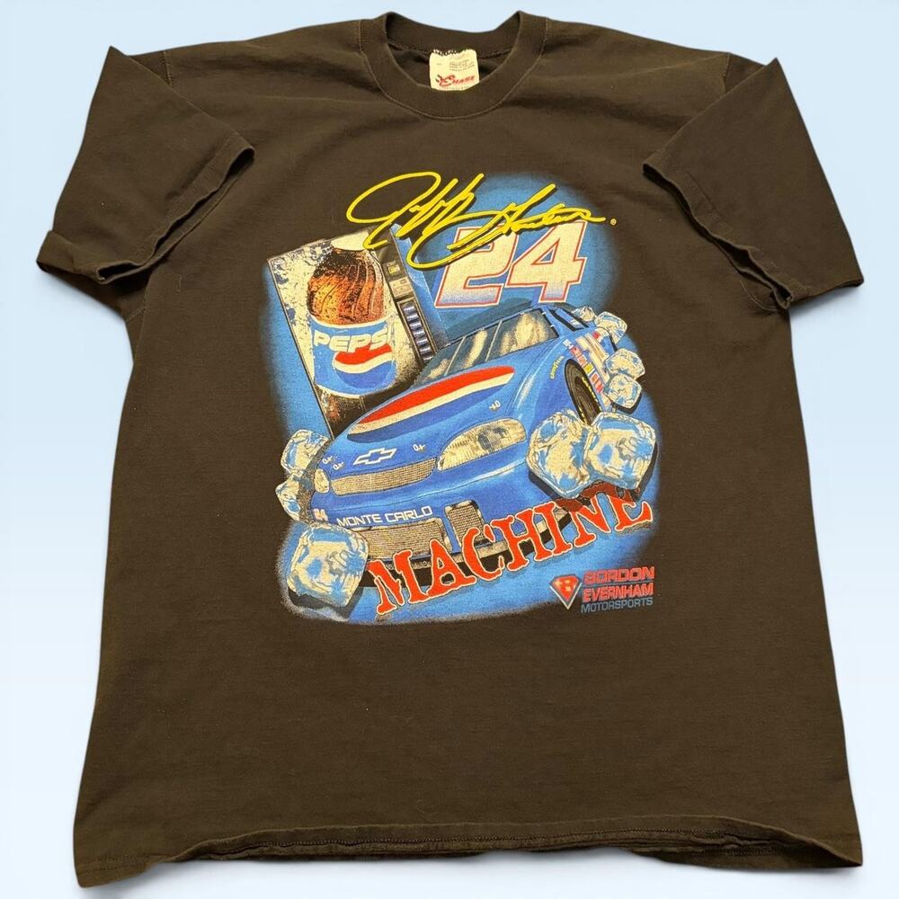 Vintage Jeff Gordon Shirt Mens XL Black NASCAR Racing 24 Pepsi Machine Chase 90s